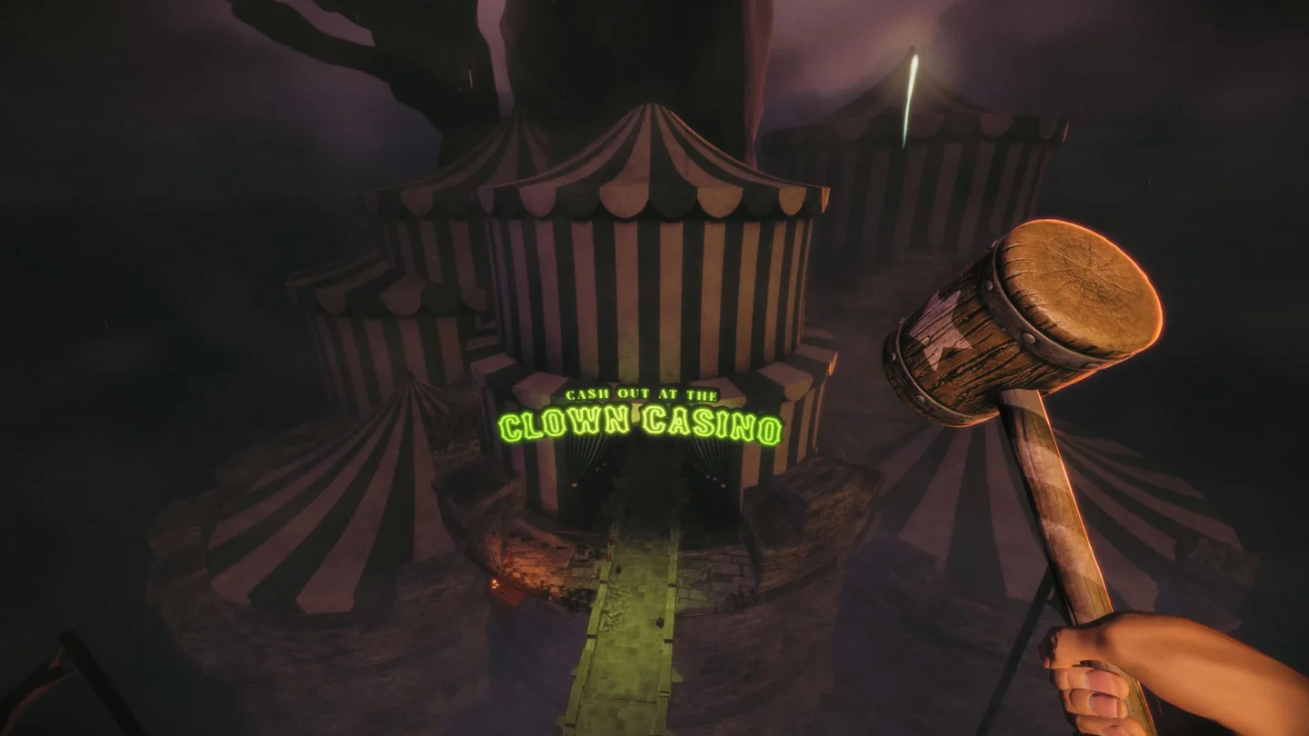 Player holding a mallet over the Clown Casino